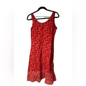 chinese dress ladies PORTER Liz Claiborne Red Western Silk Dress Size 4 main image 1